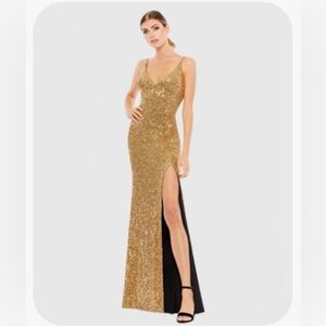 Gold Sequin Mac Duggal Gown - size 6